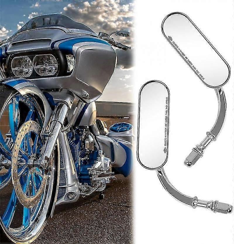 Black Motorcycle Mini Oval A Pair Side Mirrors For Harley Side Mirrors & Accesso