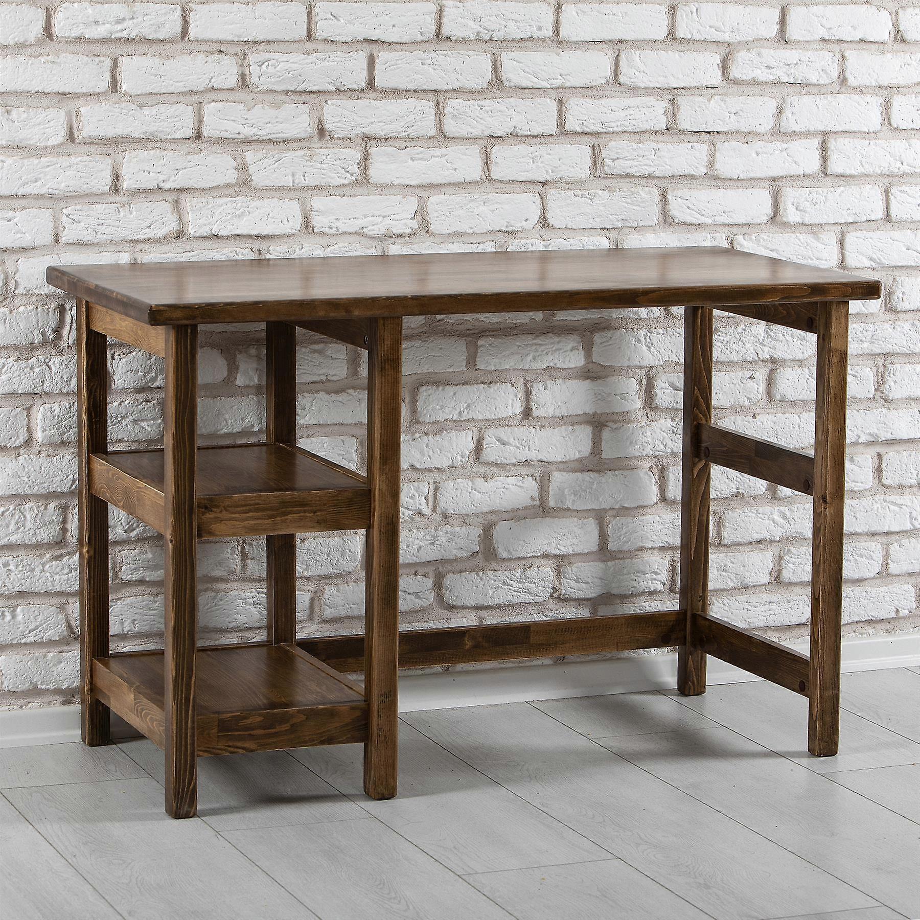 Mira Wood Computer Desk with Shelves