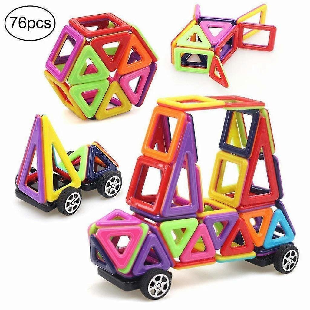 Creative Learning Tools: Magnetic Building Blocks for 3+ Year Olds, Round Edge Design, Small Size Easy to Carry