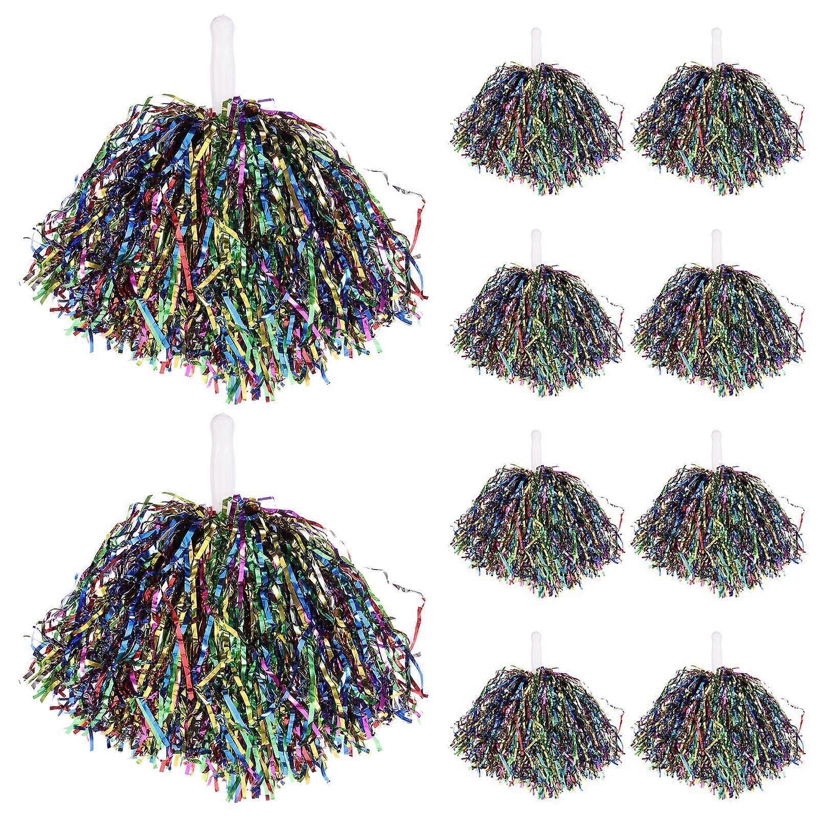 10Pcs Handheld Pompoms Cheering Props Gymnastics Cheer Pompom Props for Sports Events
