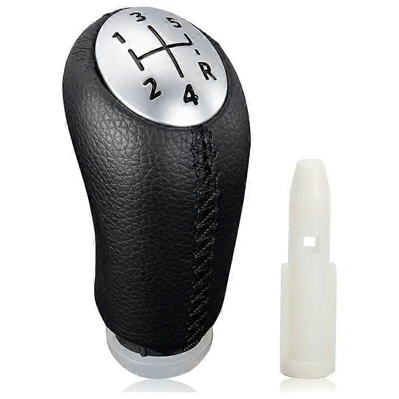 (Black leather) Manual shift knob with adapter for Renault Clio III 2005-09, Megane 2 Laguna 2003-09
