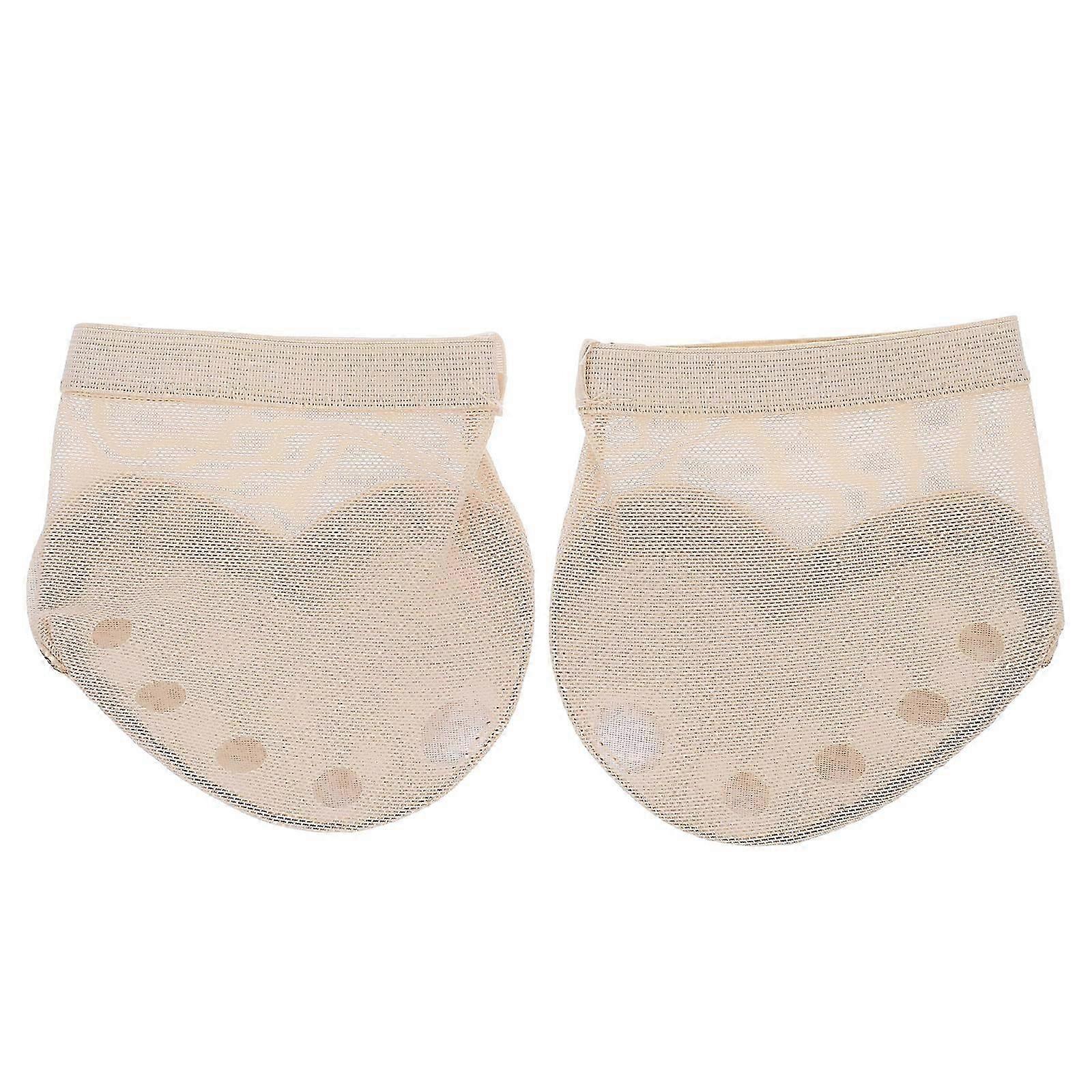 1 Pair of Ballet Forefoot Cushion 5 Holes Elastic Half Sole Dancing Shoes - Size M