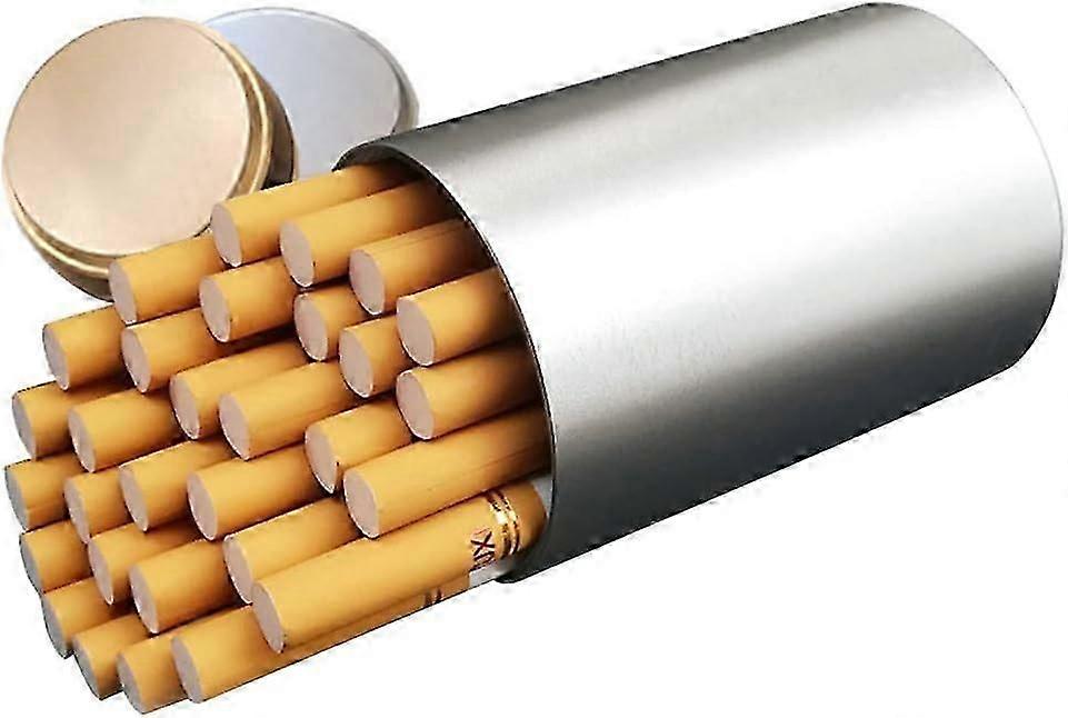 Aluminium Cigarette Case, Cylindrical Cigarette Box for 30 Cigarettes, Waterproof Cigarette Case