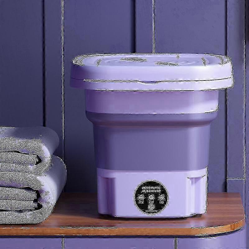 8L Foldable Portable Washing Machine for Socks & Underwear with Spin Dry, 3 Modes