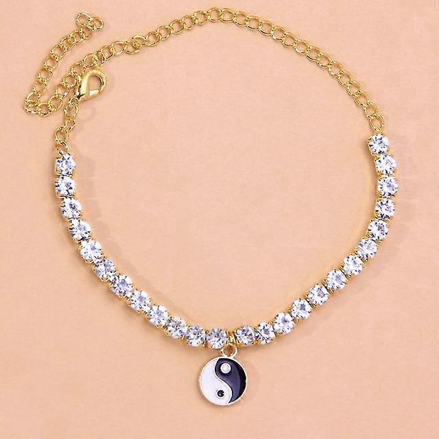 Simple Water Diamond Yin Yang Pendant Anklet Lady Europe And America Summer Beach Anklet