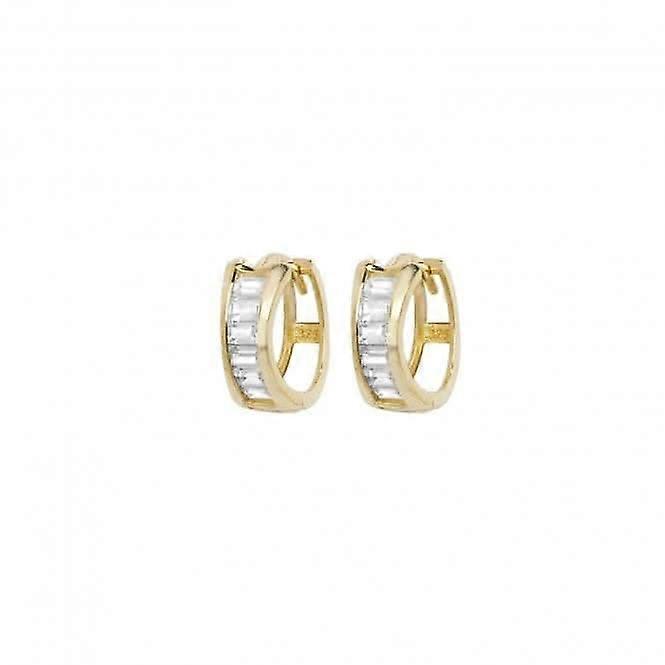 9ct Yellow Gold Hinged Zirconia Earrings ER1148
