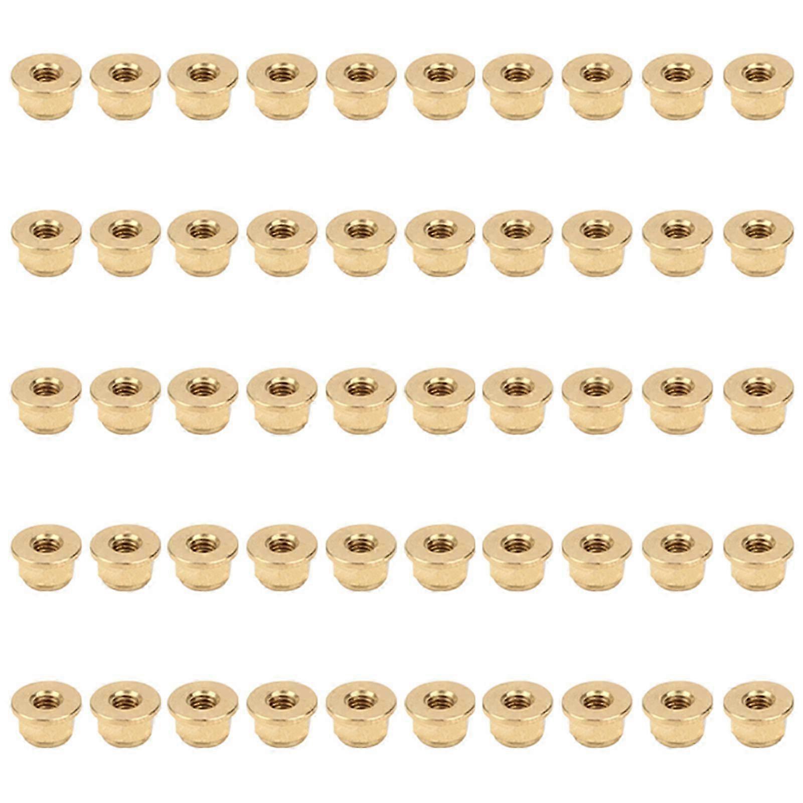 50Pcs Flange Nut Pure Copper Lock AntiSkid AntiLoose Fasteners Set Hardware Tools(M5 )