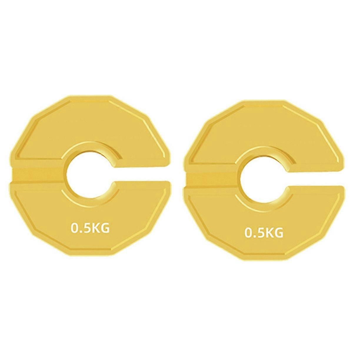 2PCS Gym Micro-Type Plates Dumbbell Fractional Weight Plate Rubber Fractional Weight Plates Add-on Aperture 35mm 0.5KG