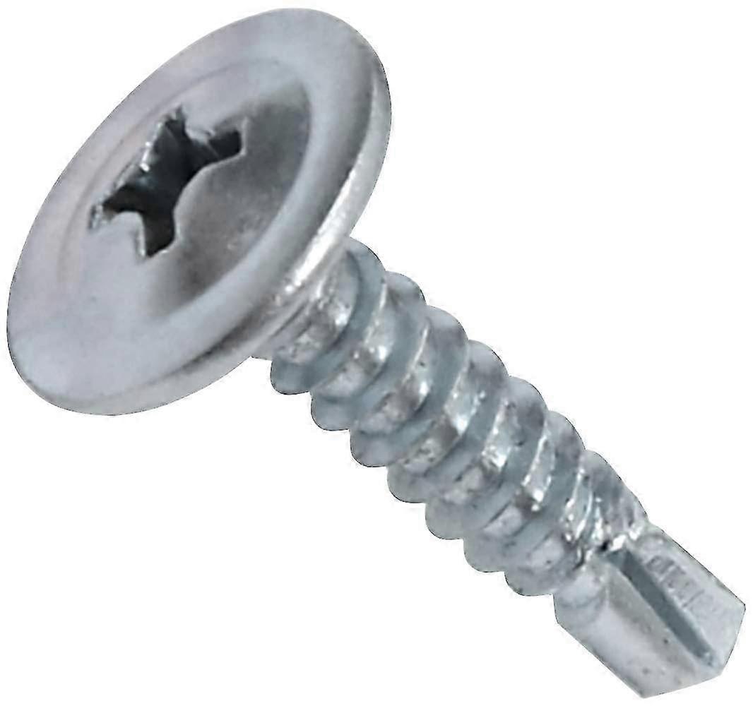C44741 - Set of 100 Self-drilling sheet metal screws 4.2x19mm with large domed head - with PH/cruciform recess - in zinc Walkbee A B