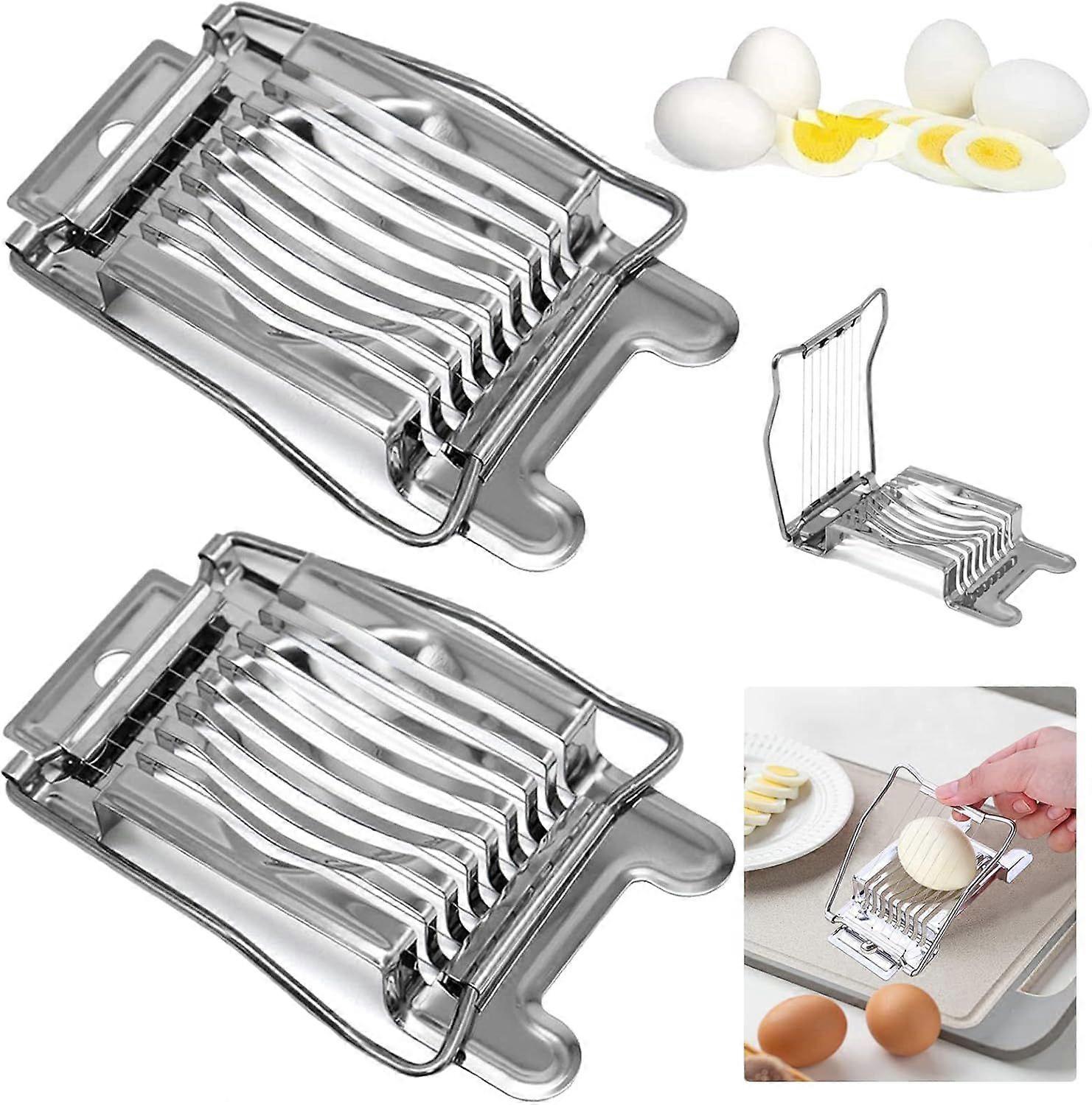 Stainless Steel Egg Slicer Multifunctional Egg Slicer Stainless Steel 2 In 1 Egg Slicer Corners For Slicing Eggs By The Shell Fruits2 Pieces