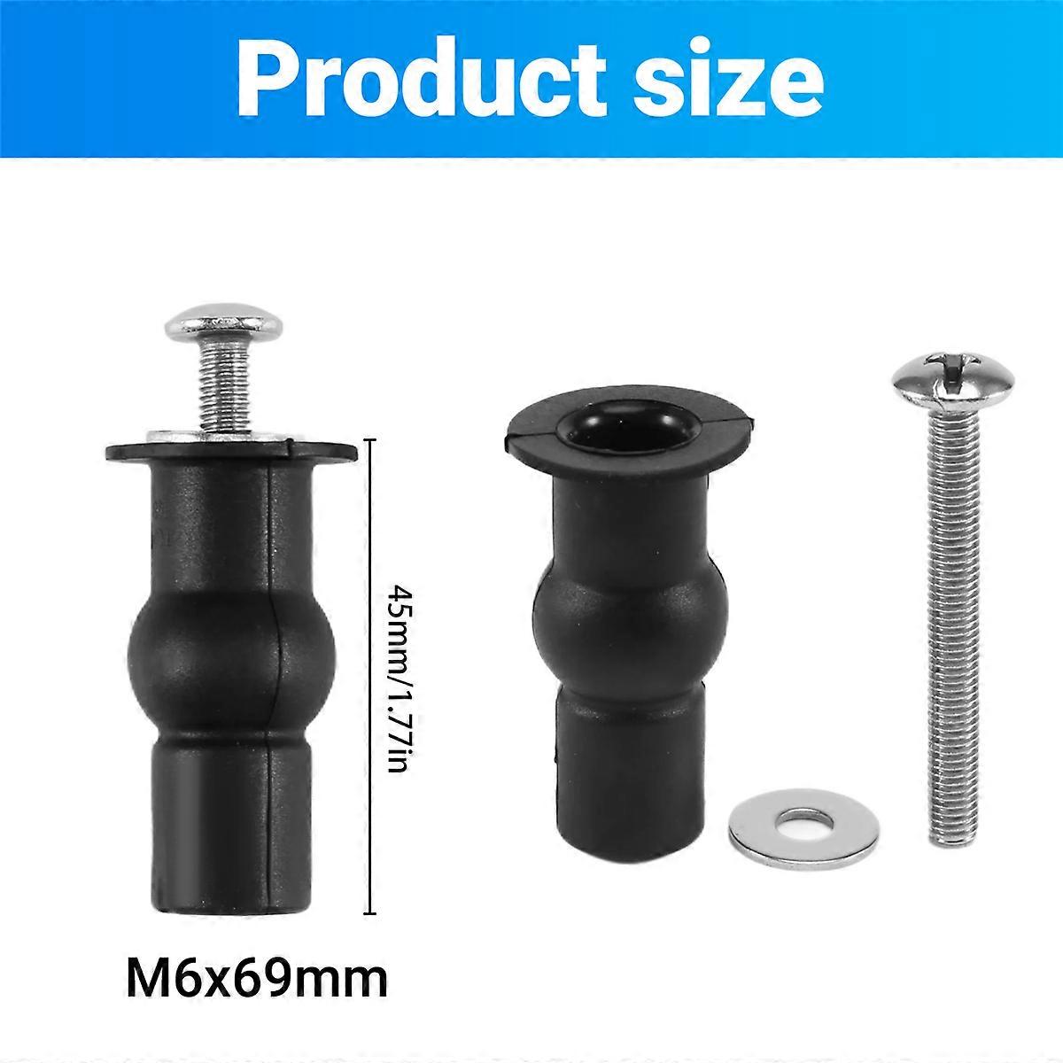 Toilet TOP FIX Seat Hinge Hole Well Nut Screw Rubber Back Pair