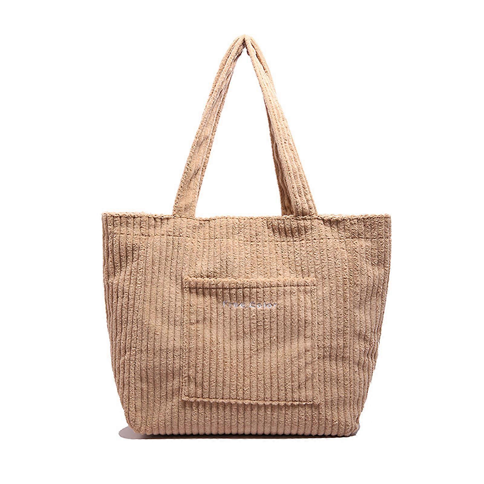 Elegant Top Handle Bag Corduroy Undearm Pack Practical And Functional Shoulder Bag Casual Handbag For Everyday Use  Khaki