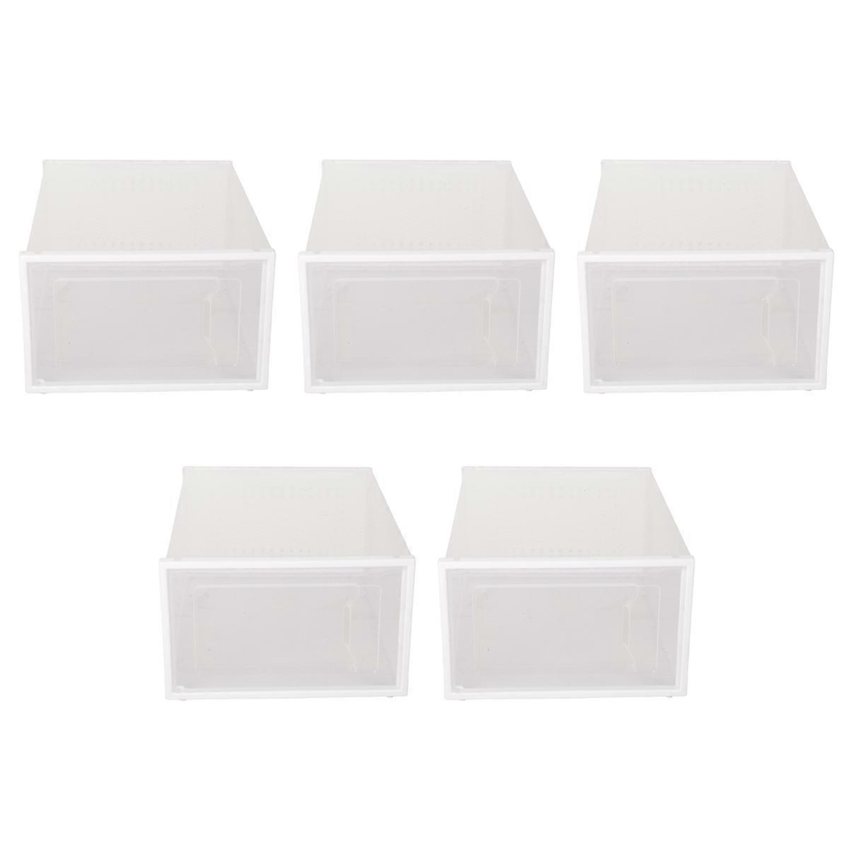 Transparent Shoe Box Storage Box Drawer-Type Plastic Shoe Rack White