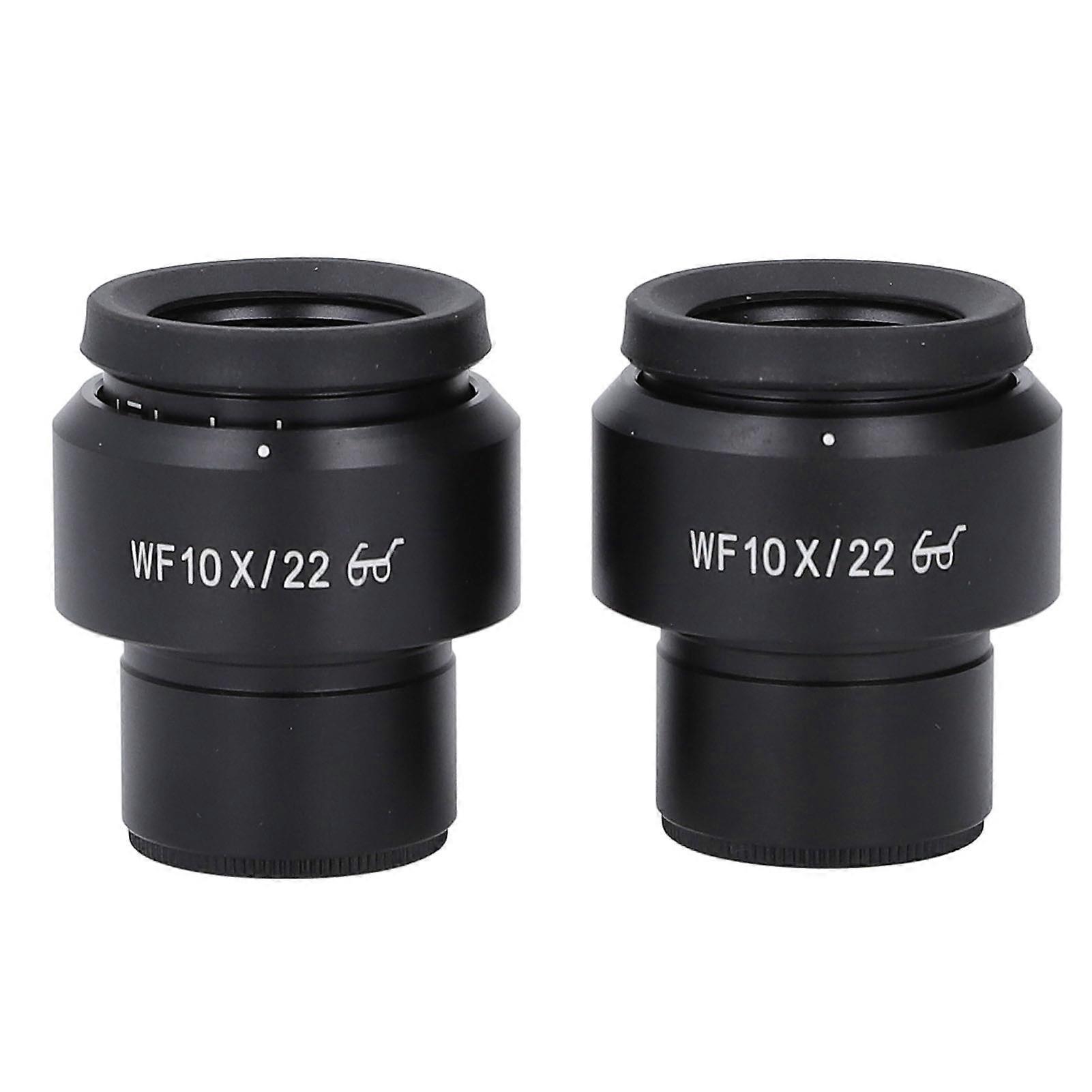 10X Microscope Eyepieces 22mm Wide Field Optical Lens with High Eye Spot and Diopter Adjustment 30mm Mount 2PCS