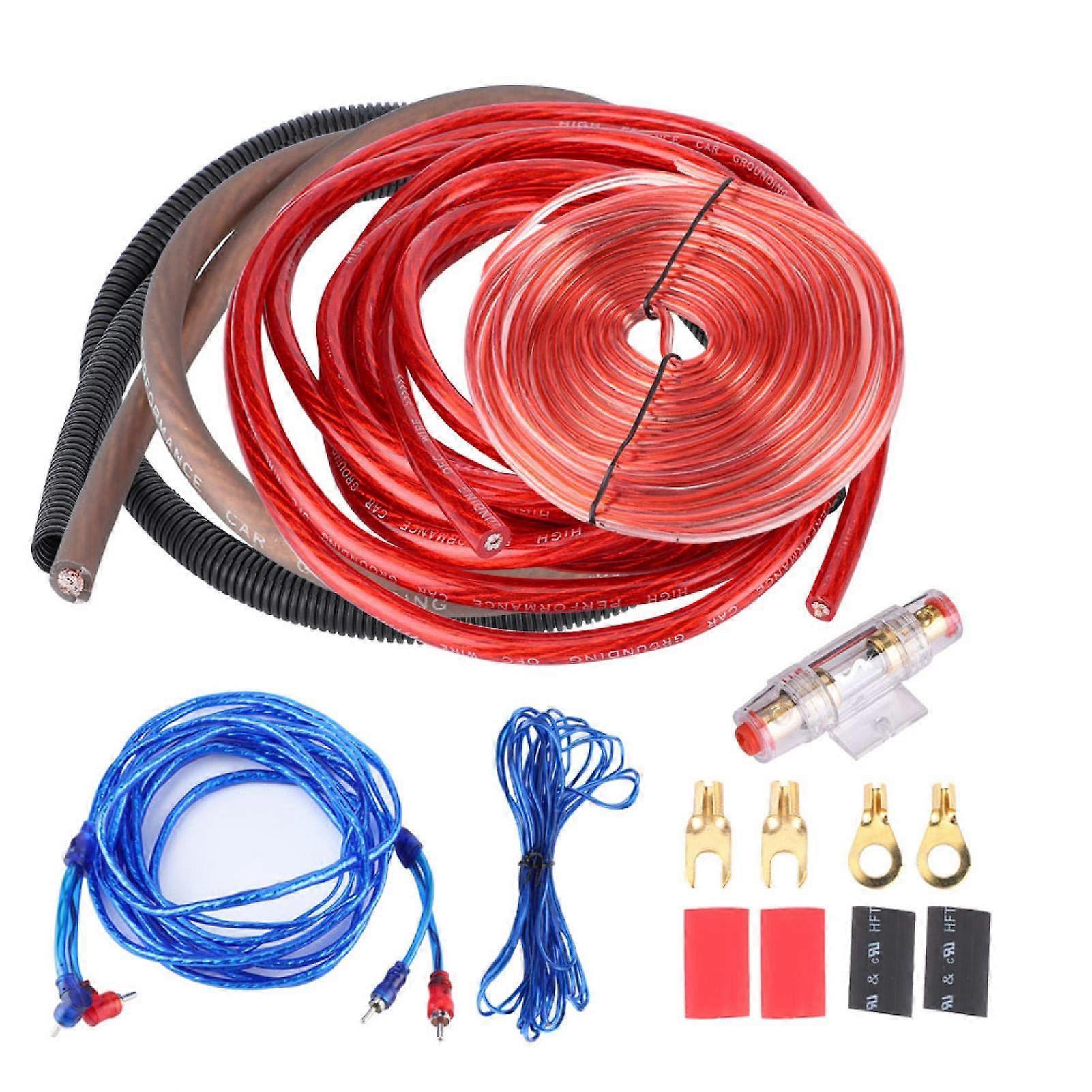 4 Guage 2800W Car o Subwoofer Amplifier Speaker Installation Wire Cable Kit Suit for Speaker Install Wiring Cable , Terminals and Harnesses