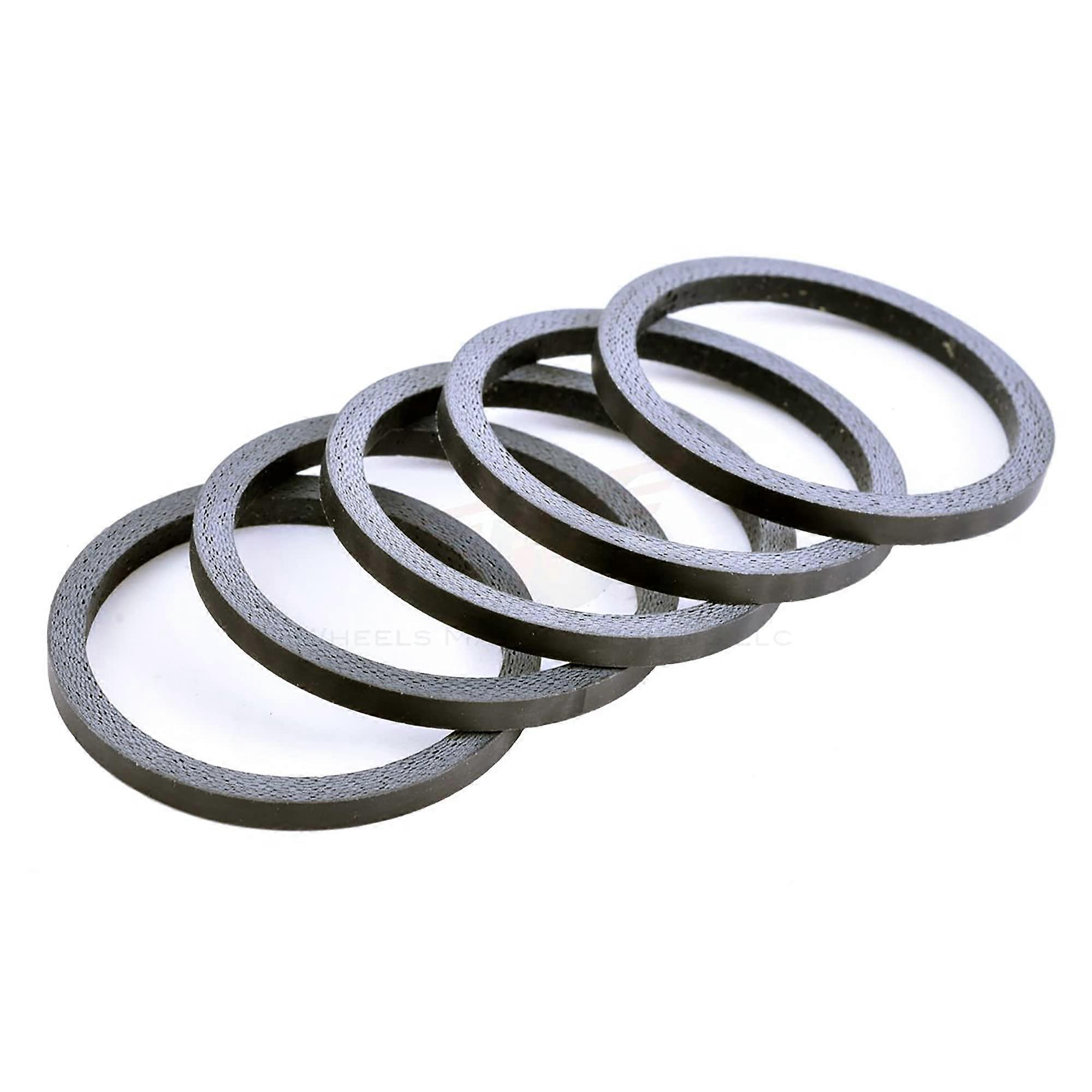 Carbon Headset Spacer 1-1/8 Inch x 2.5mm Matte Finish - 5 Pack Compatible with Standard Bicycle Frames HD0002
