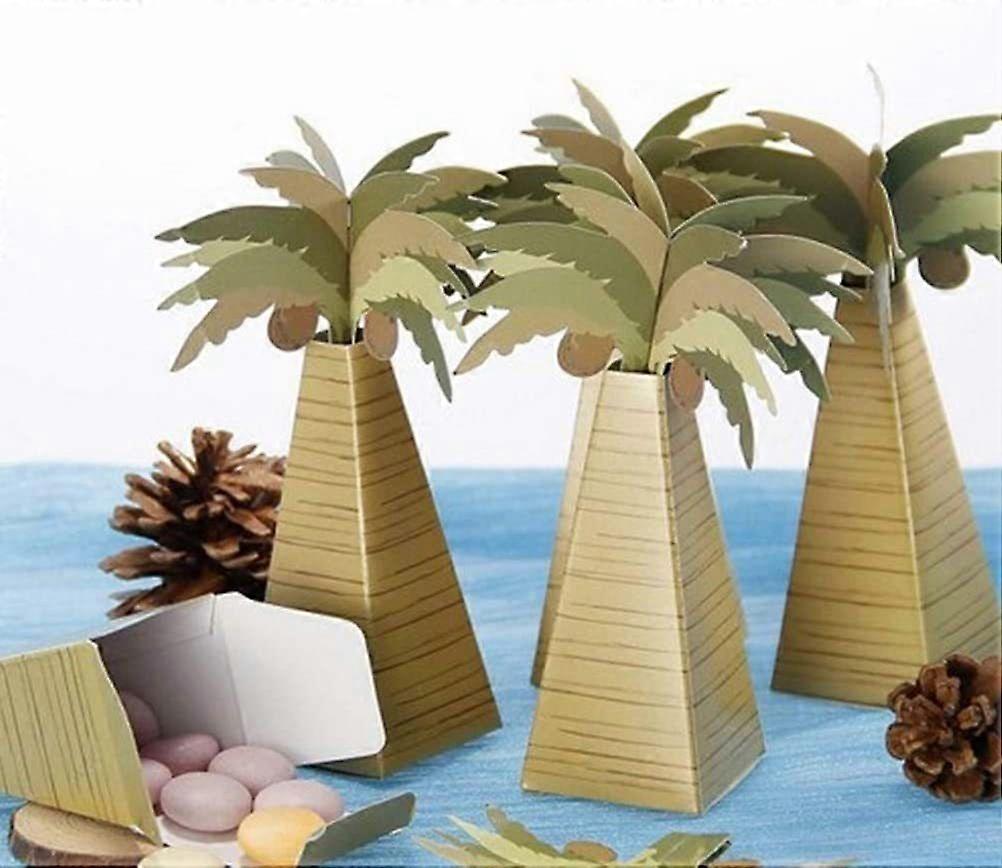 50pcs Coconut Tree Gift Boxes, Wedding Gift Boxes, Cardboard Gift