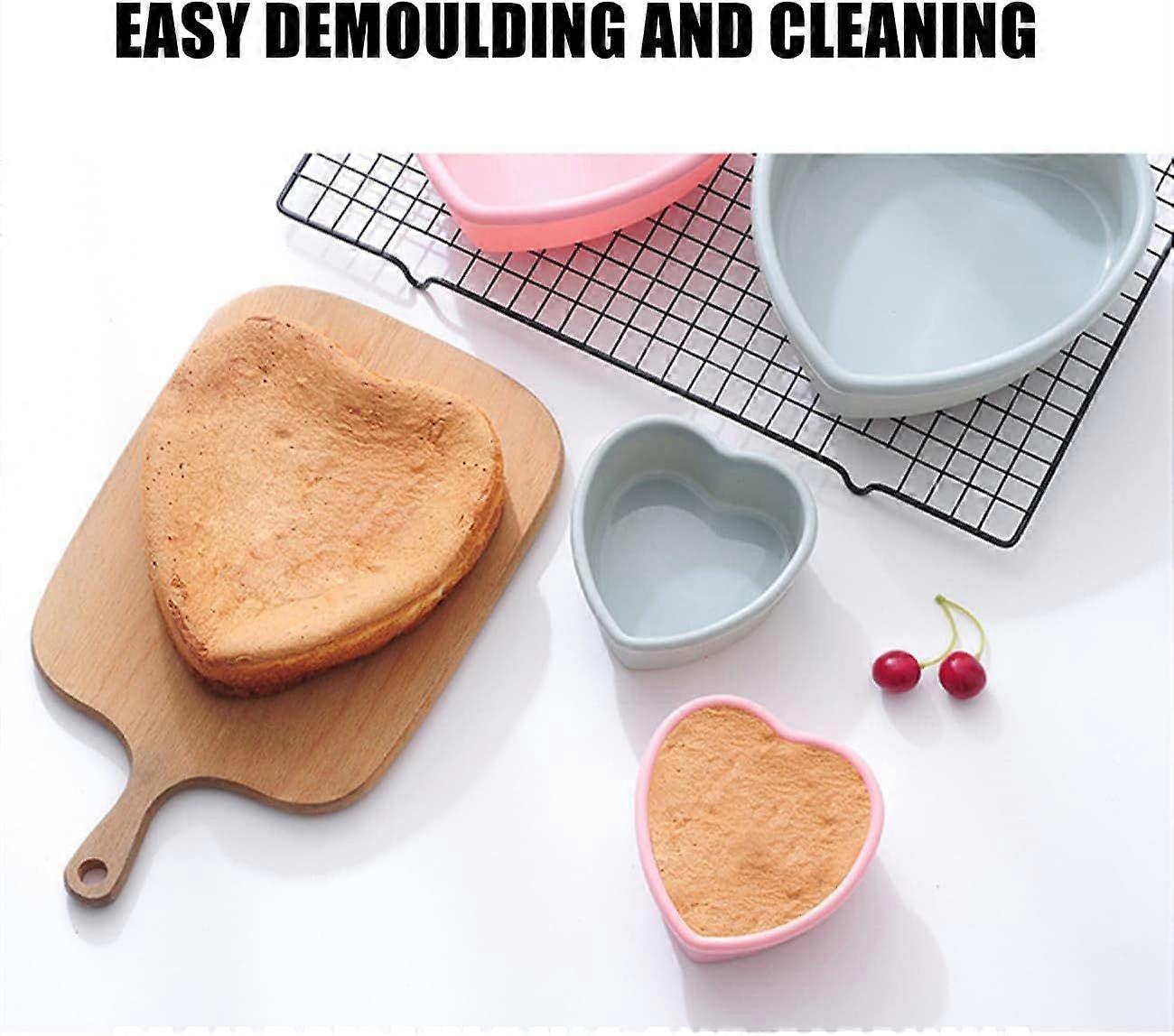 4 Pack Love Heart Shape Silicone Cake Mold