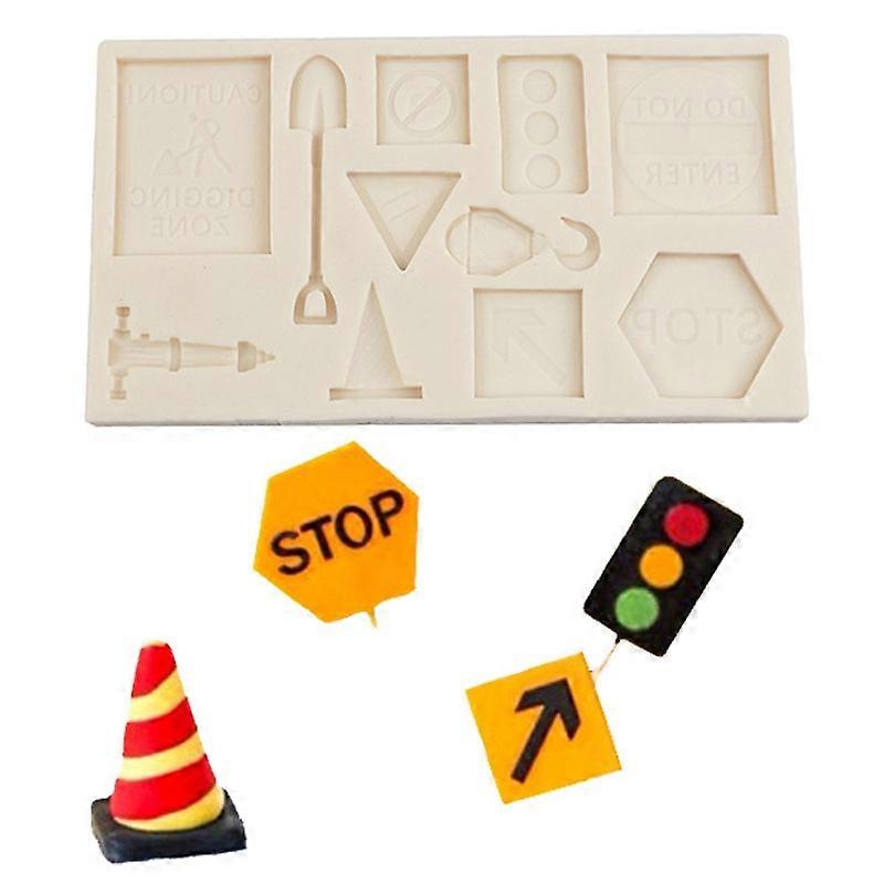 Cartoon Construction Site Tools Engineering Car Cake Decoration Molds MK-3055 (Light Gray)