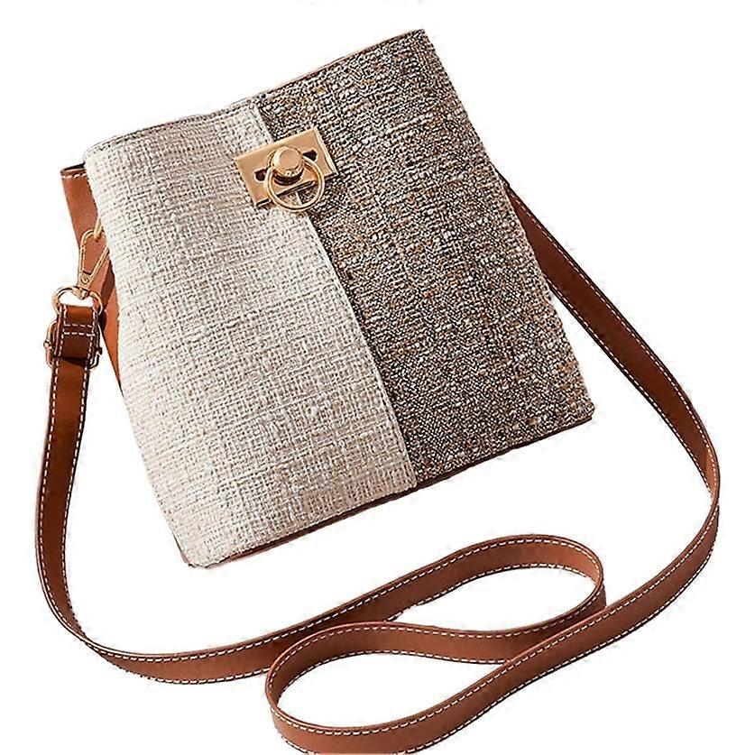 Crossbody Bag Purses for Women PU Leather Bucket Bag with Adjustable Shoulder Strap Multiple Pockets