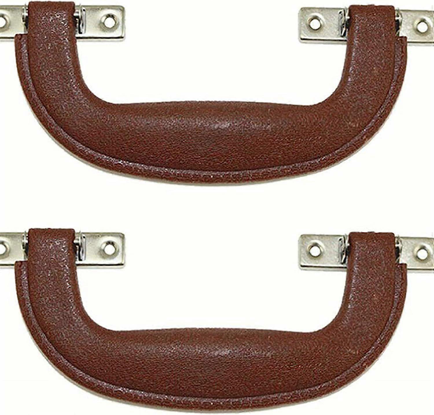 1 Pc Vintage Suitcase Handle Plastic Imitation Leather Luggage Handle Accessories Drawer Cabinet Door Strap Carrying Handle Cabinet Door Handle,Brown