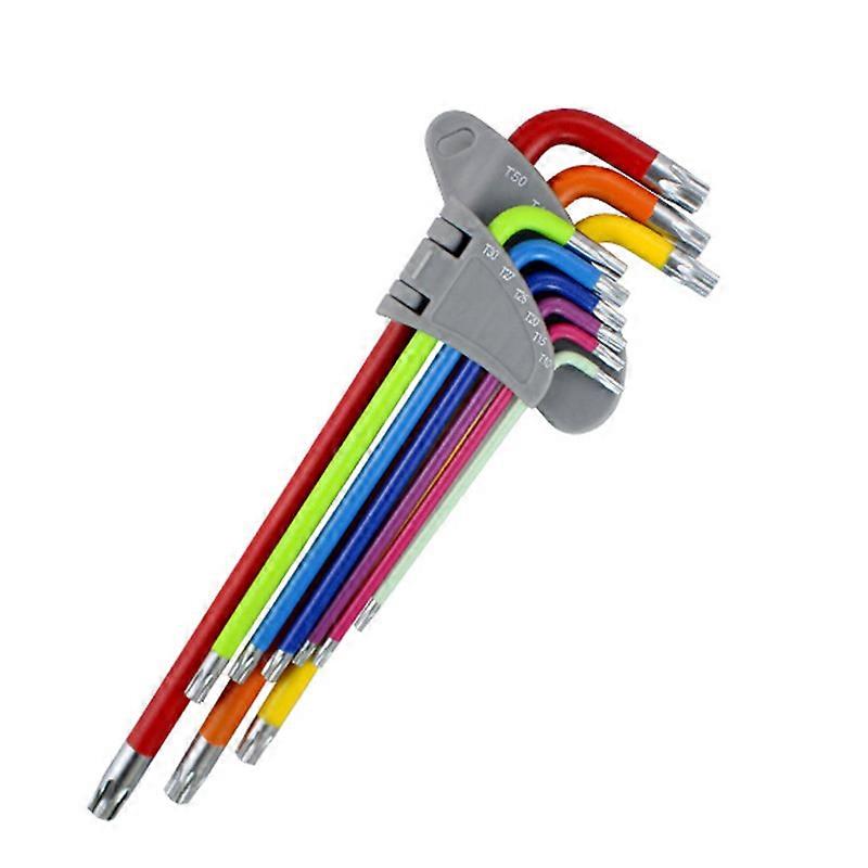 9pcs Allen Wrench Hex Key Set Folding Hex Key Wrench Hardness Tool Set Car Repair Tools
