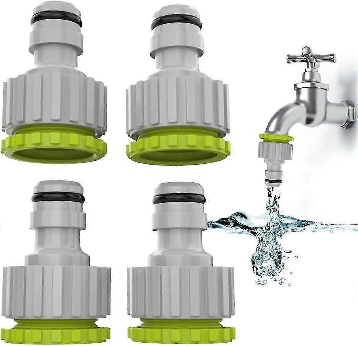2-in-1 Faucet Fitting-4 Pack, 1/2 and 3/4 Garden Faucet Connector Faucet Fitting, Hose Fitting Set
