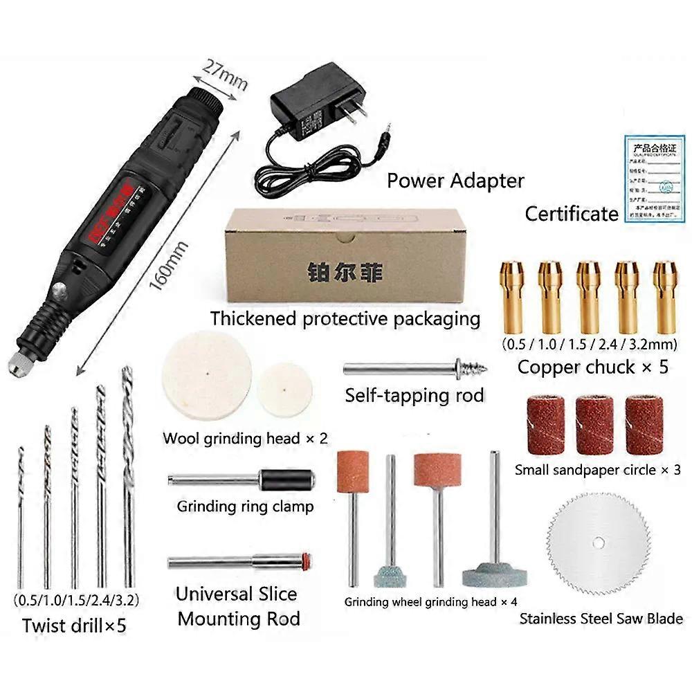 USB Electric Drill Mini Electric Grinding Variable Speed Rotary Tool Drill Bit Engraving Pen DIY Milling Polishing Tool