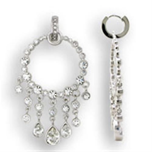 Orecchini in argento sterling rodio 925 con cristallo di grado superiore in trasparente per le donne colore pietra trasparente stile S37108