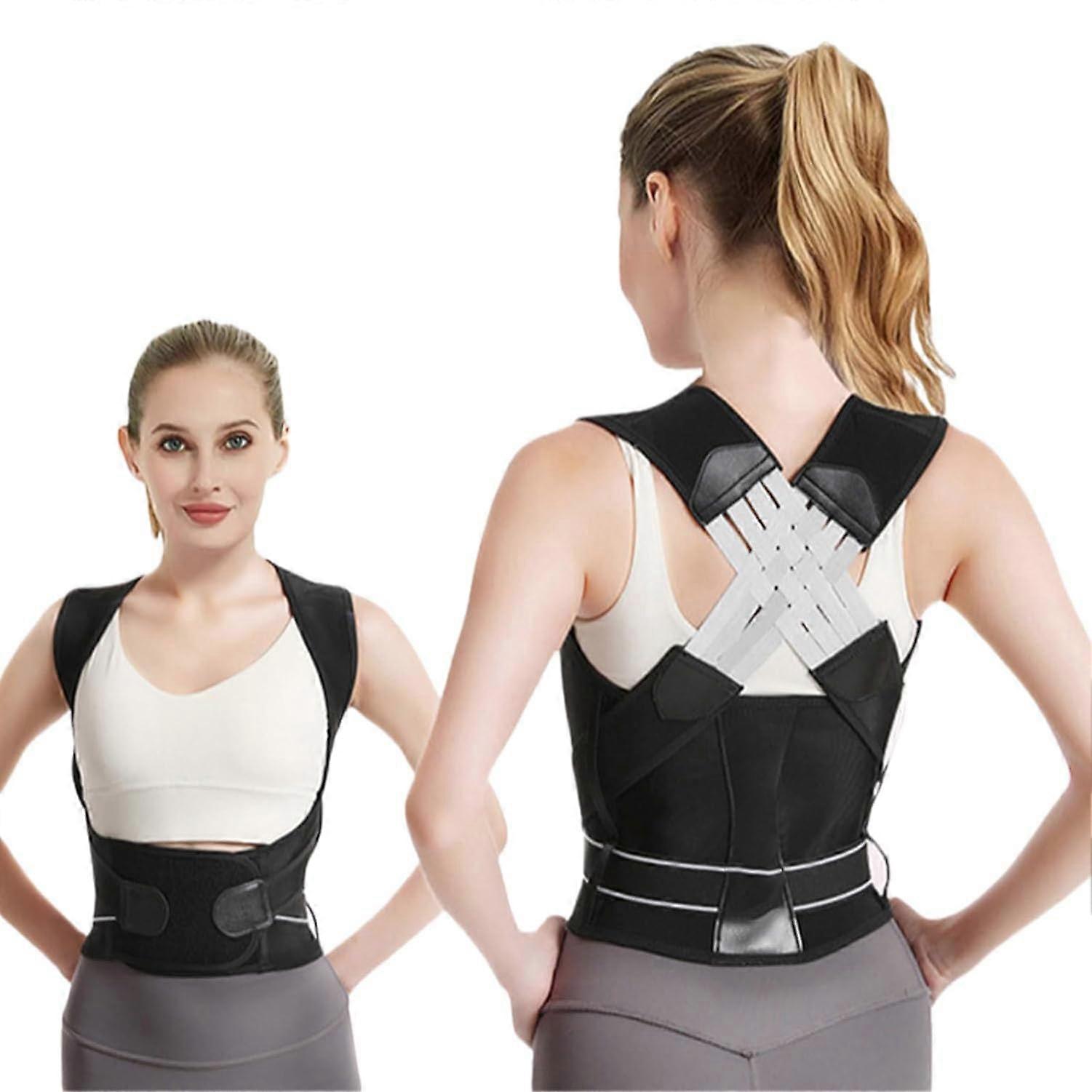 Posture Fix, Breathable Back Straightener, Adjustable Back Belt, Relieves Neck,Shoulder and Back Pain for Men and Women, Posture Corrector,M