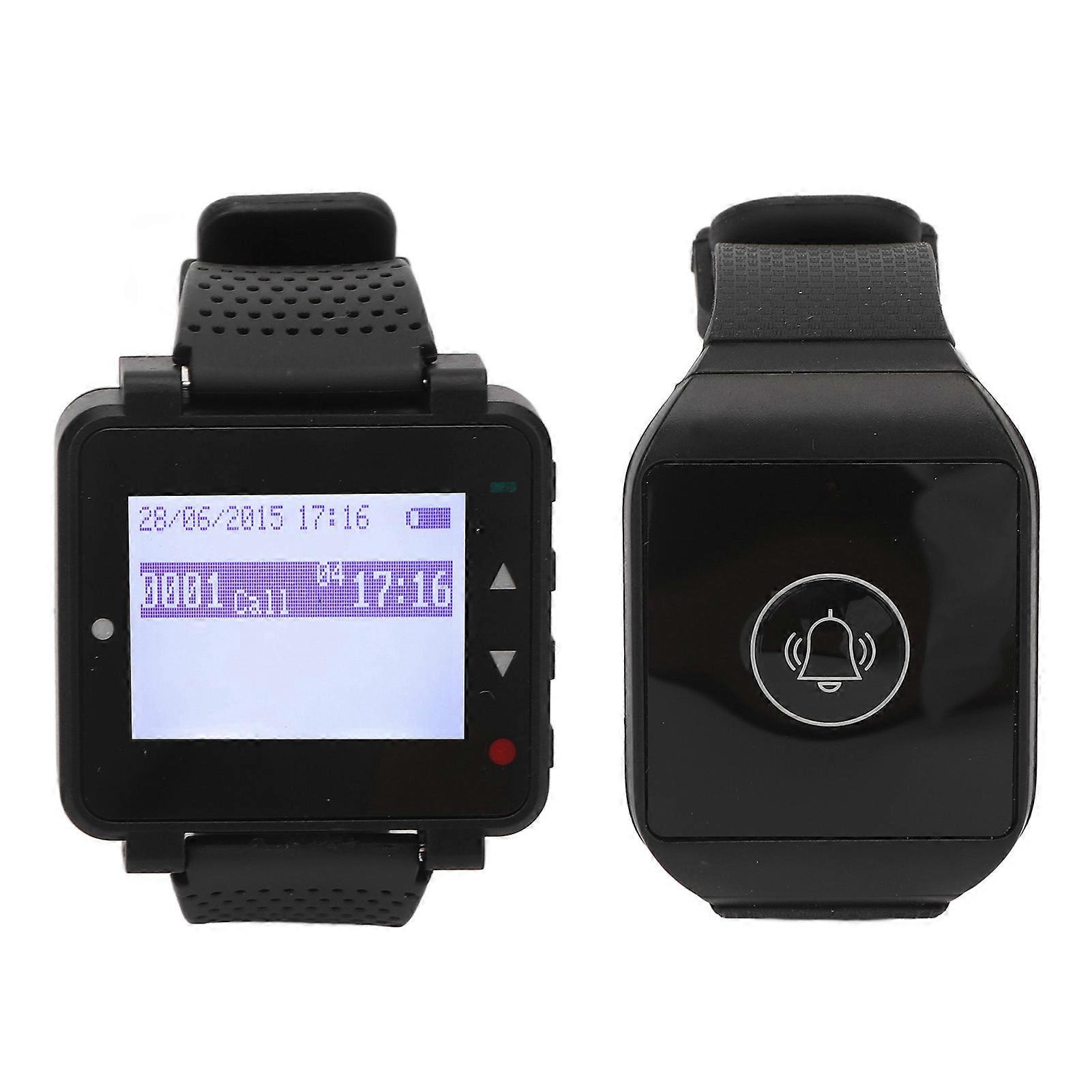 Watch Pager Support 500 Channels LCD Screen Waterproof Wireless Calling System for Hospitals Home Offices Factories