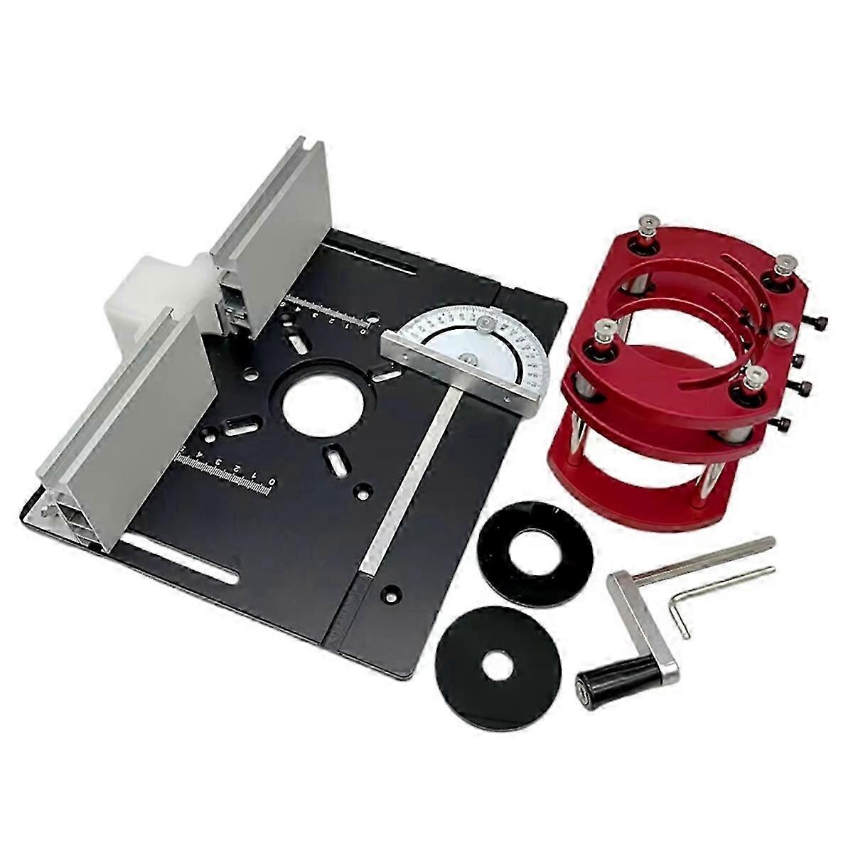 Router Lift System and Aluminum Router Table Insert Plate