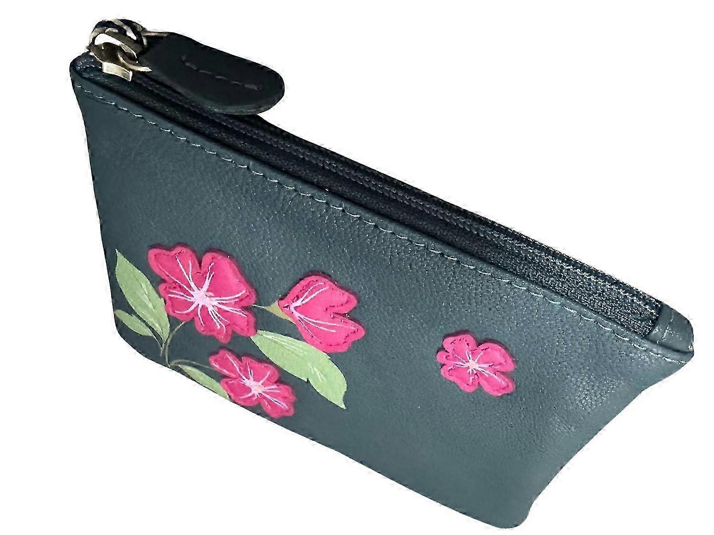 Floral Flowers Card and Coin Purse Mala Leather - Sakura Collection