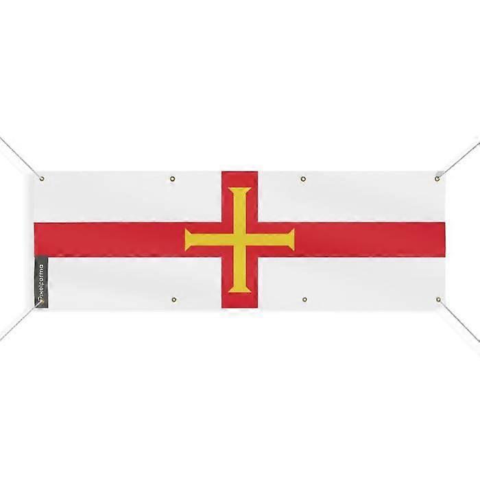Guernsey Flag Banner - PIXELFORMA - 80x240 cm - 8 eyelets - Durable Polyester - Digital Printing