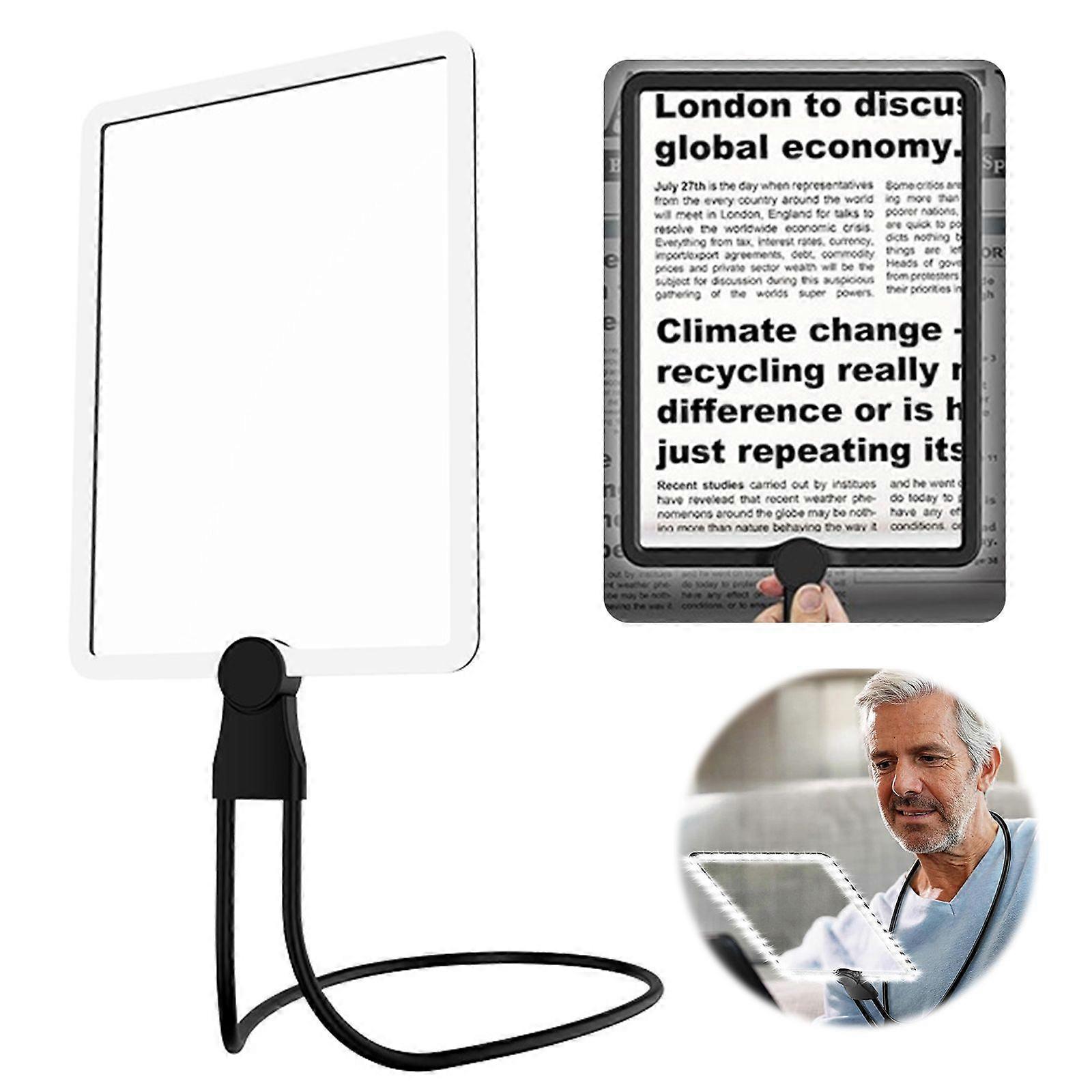Large Magnifying Glass With Light Led Lamp Giant Magnifier Reading Hands Free