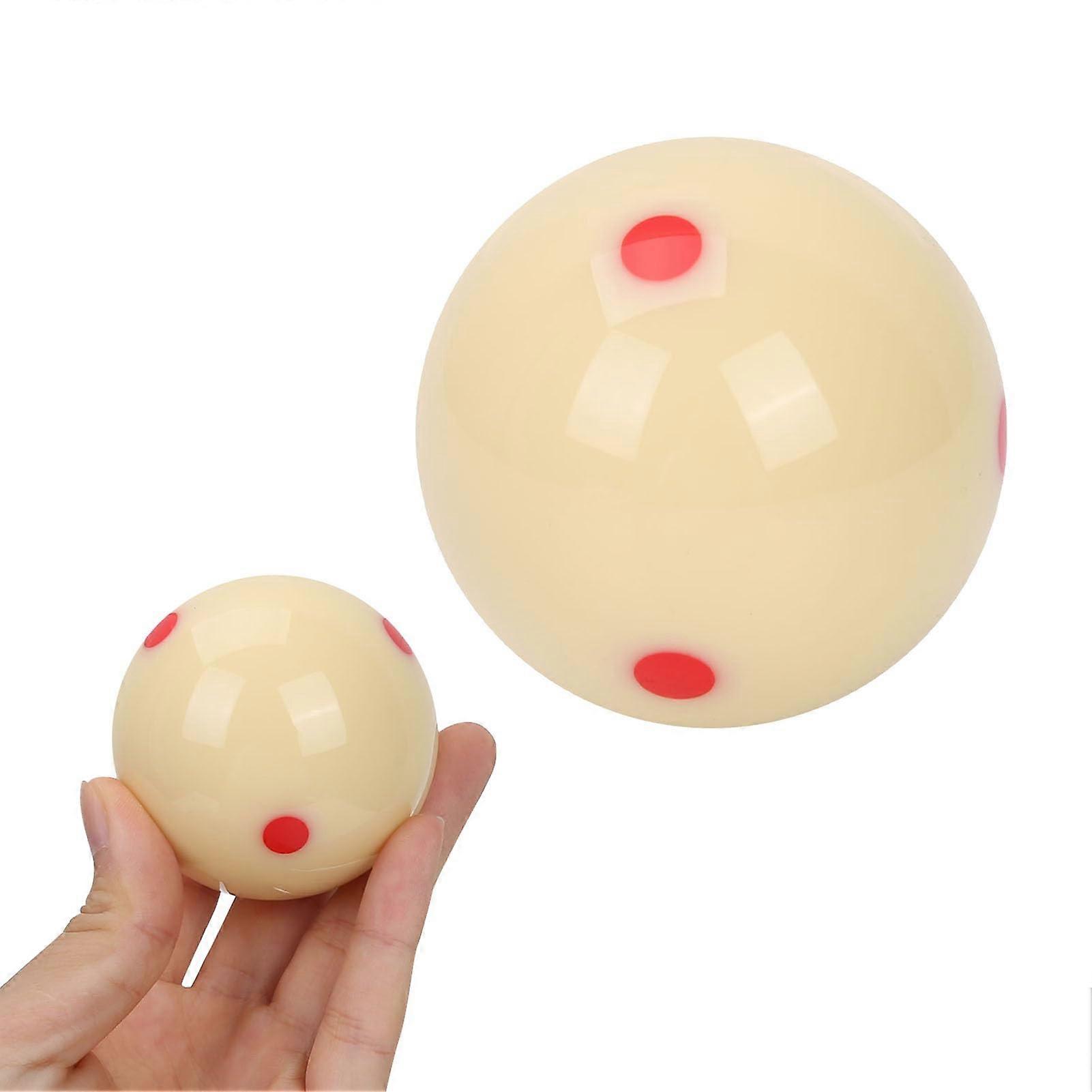 Billiard Training Ball - 5.72 cm White Resin Cue Ball, Red Dot Spot, Exercise Pool Ball for Adults and Children