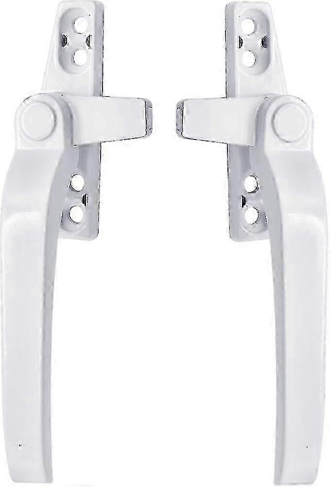 Universal White Replacement Right/Left Hand Aluminium Window Handles with Lock for uPVC and Double Glazing Windows - Pair of Window Handles
