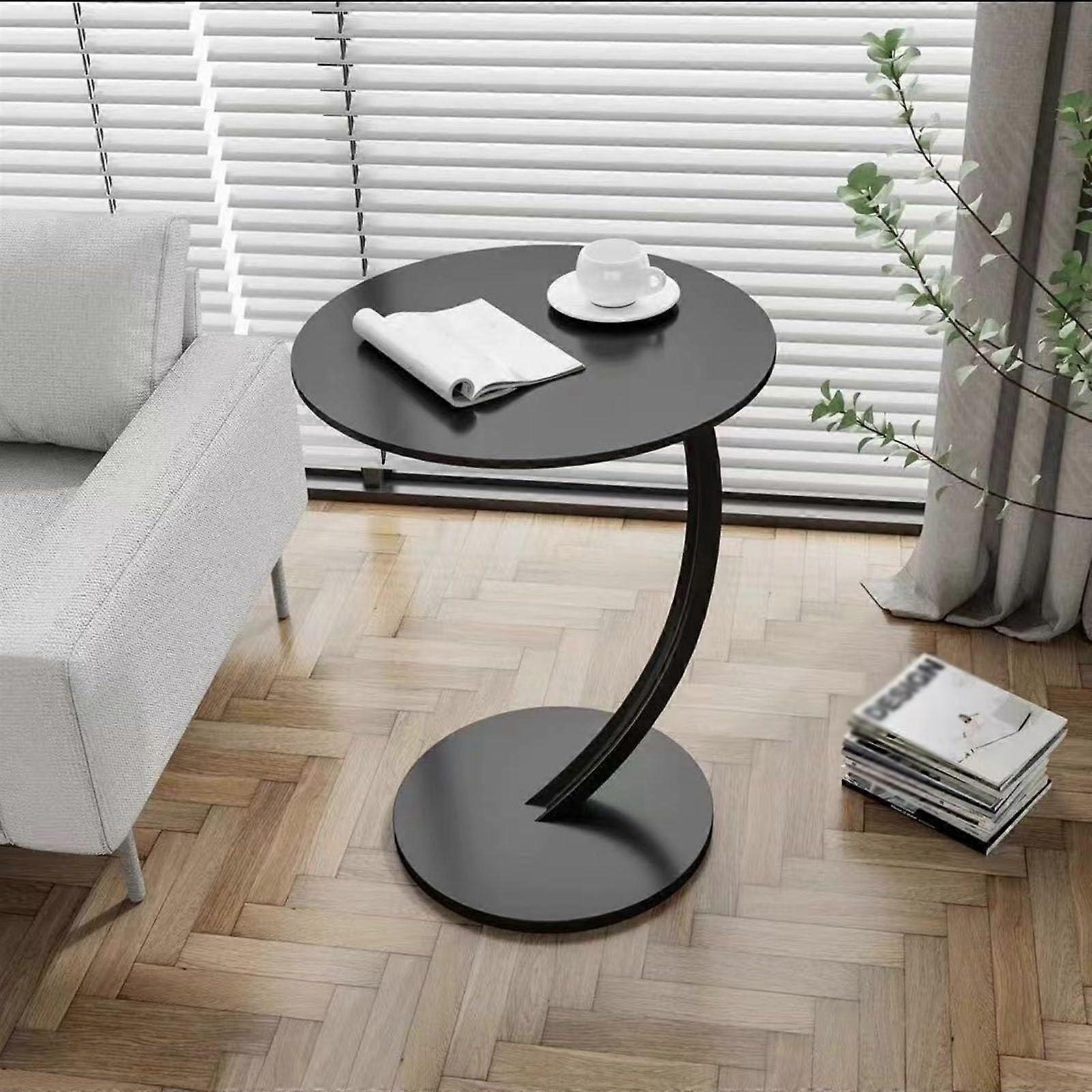 Modern Cshaped side table – portable round table for sofa, bed, living room, bedroom