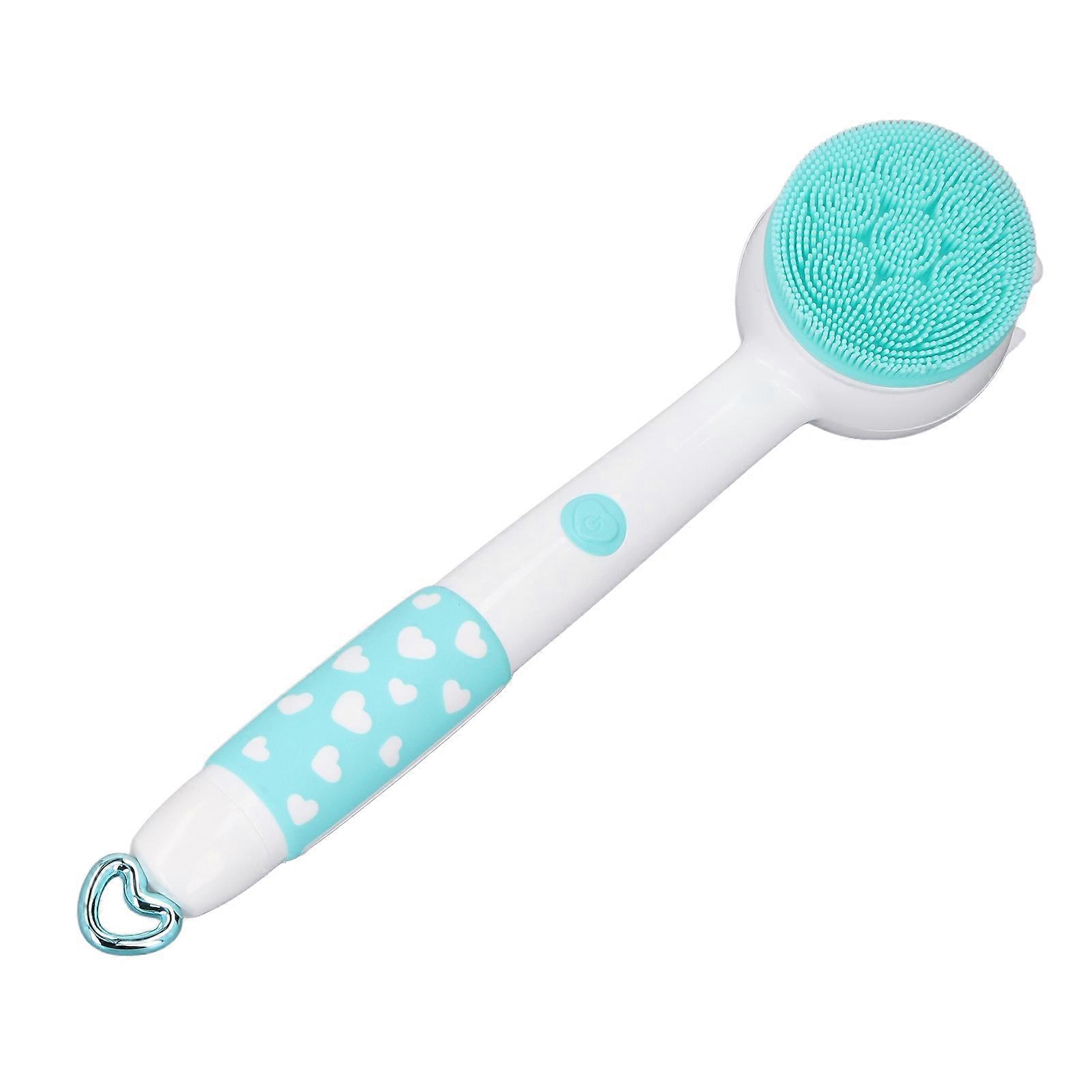 Electric Body Brush for Kids with Long Handle Automatic 2 Speed Water Resistant Type C Charging Electric Back Scrubber Blue 