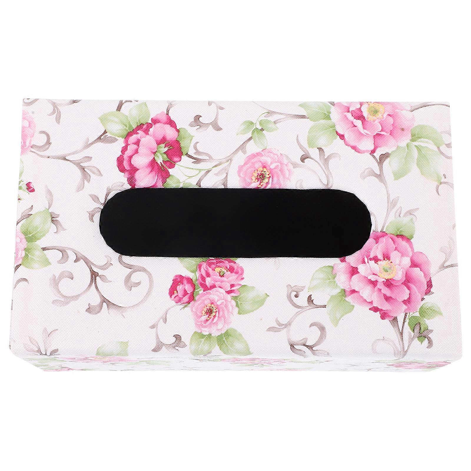 Retro Tissue Box Cover with Vintage Floral Design – Reusable Napkin Holder & Storage Case for Home, Office, Car, Hotel Use