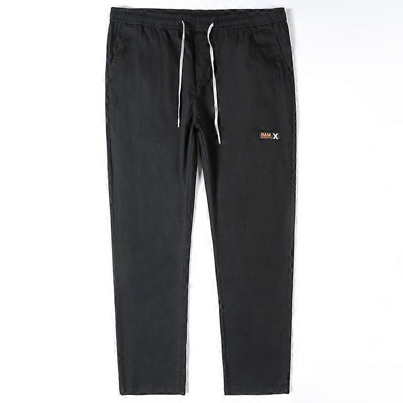 Plus Size Herr Byxor Herr Casual Byxor Elastisk midja Raka Byxor