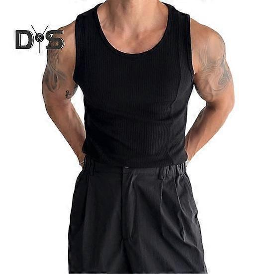 άνδρες καλοκαιρινό αθλητικό γιλέκο o λαιμό νήμα αμερικανικό στυλ καλή αναπνοή στερεό χρώμα αμάνικο ιδρώτα απορρόφηση πουλόβερ γυμναστήριο γυμναστήριο γυμναστήριο τζόκινγκ δεξαμενή