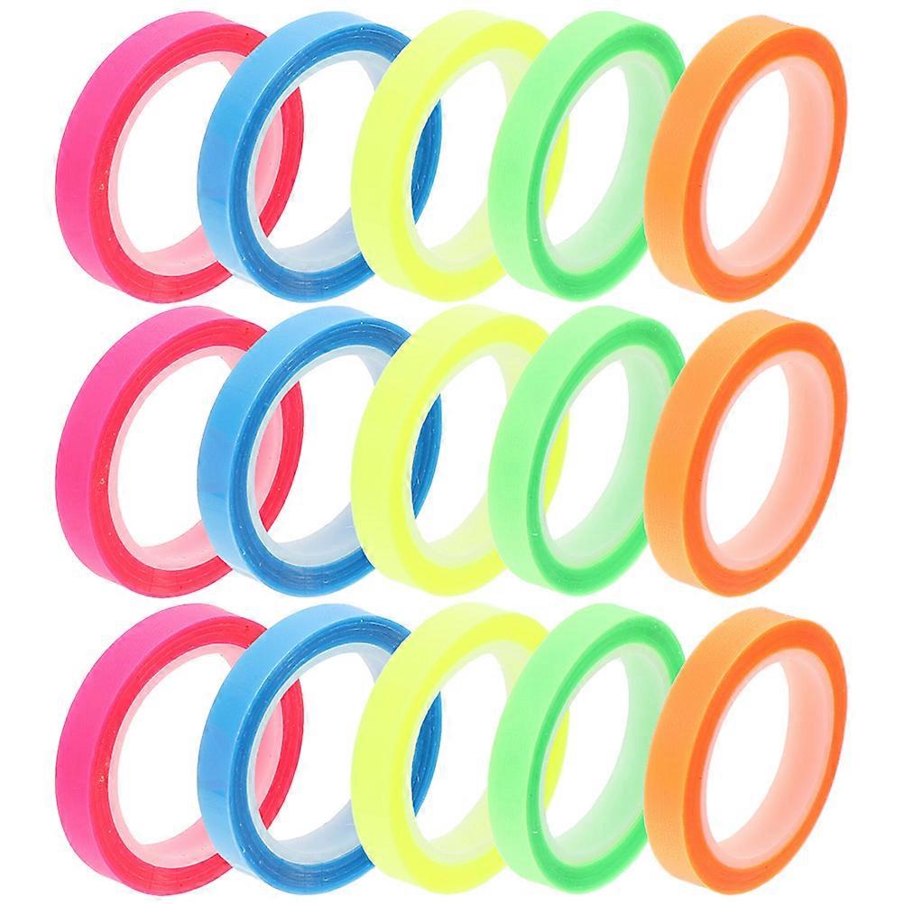 15 Rolls Highlighter Tape Colored Transparent Marking Sticker Adhesive Sentence Highlight Tape