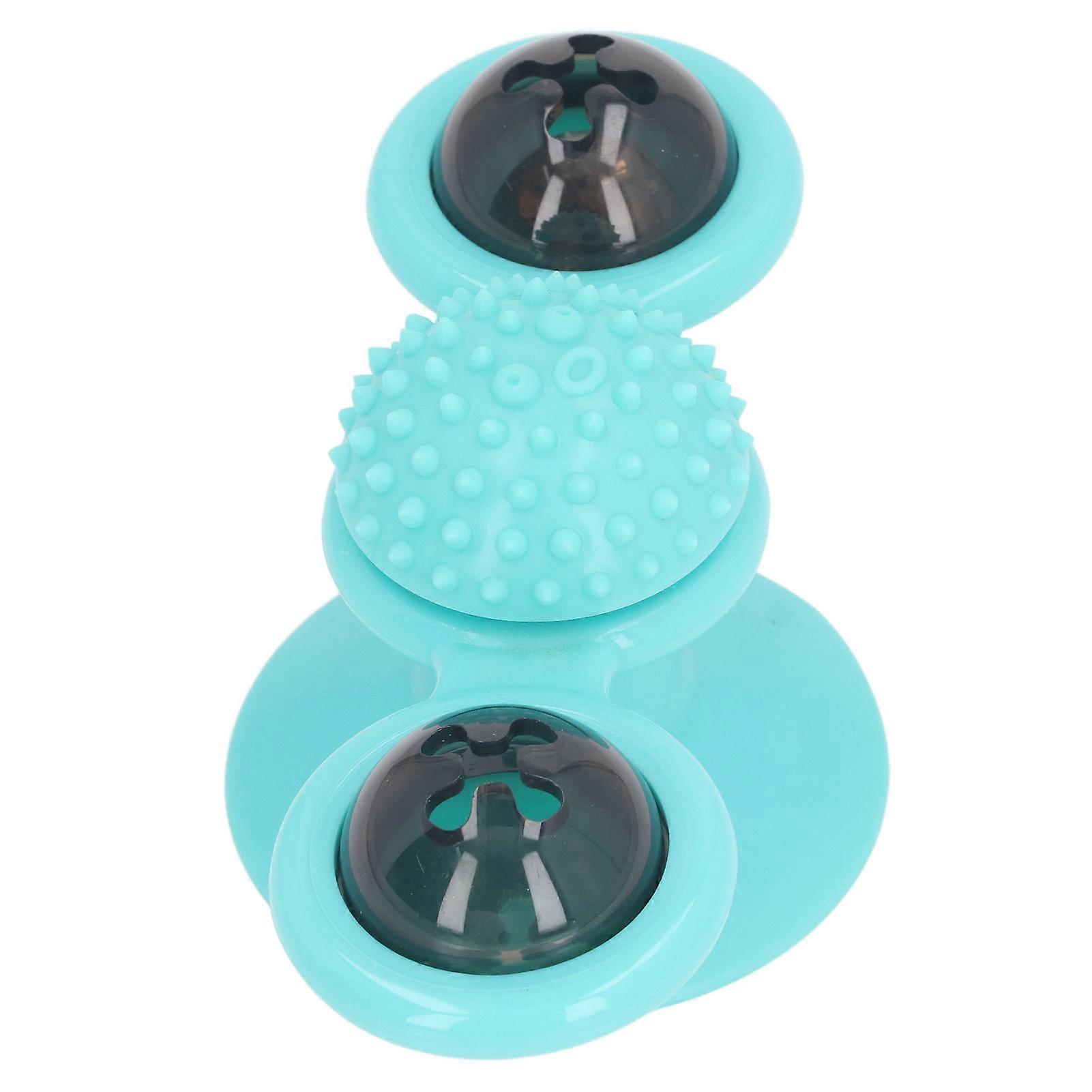 Windmill Cat Toys with Catnip and LED Light Ball Interactive Windmill Cat Catnip Toy with Suction Cup for Cat Chew Exercise Blue 