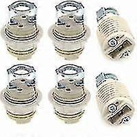 Ceramic G9 Lamp Holder with Mounting Bracket - 6 Pack Threaded Halogen Bulb Socket Base
