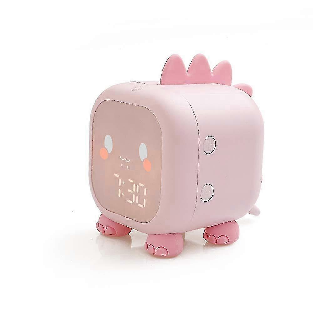 2025 Dinosaur pink digital alarm clock with night light, exclusive for students