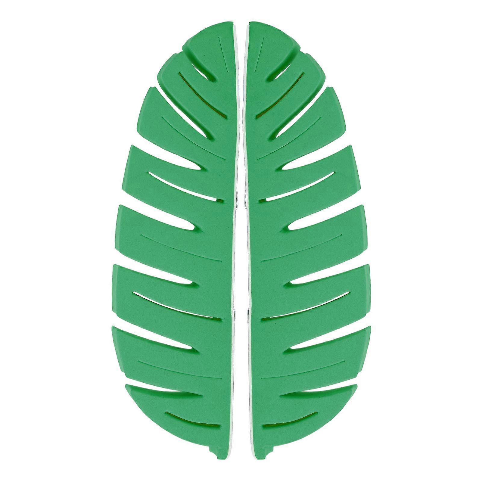 Makeup Brush Drying Rack 2Pcs Leaf Shape Holder Stand with Strong Adhesive Multipurpose Makeup Brush Dryer Green