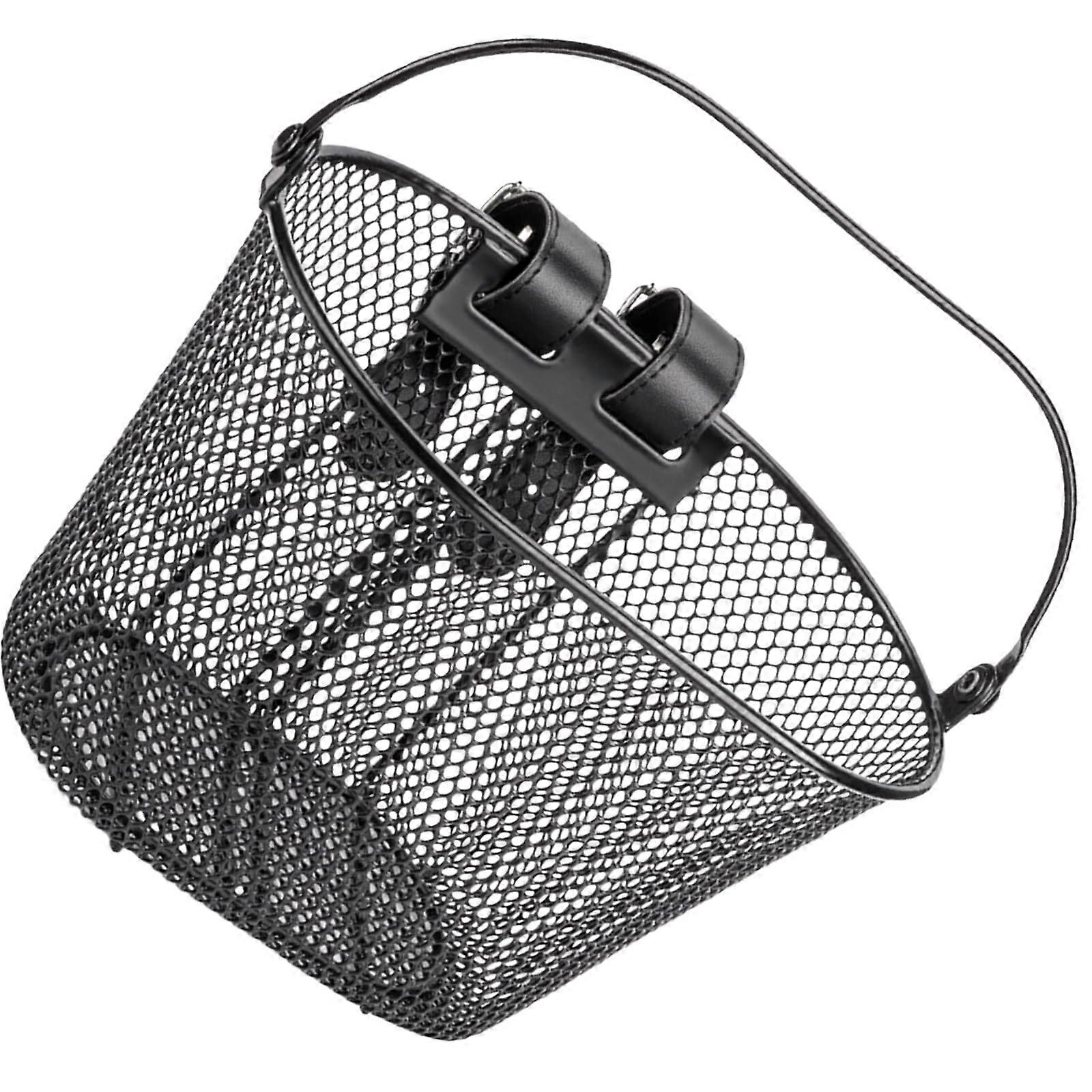 Waterproof Metal Bicycle Basket Removable Front Handlebar Basket for Kids Bikes and Tricycles, Durable Black Color