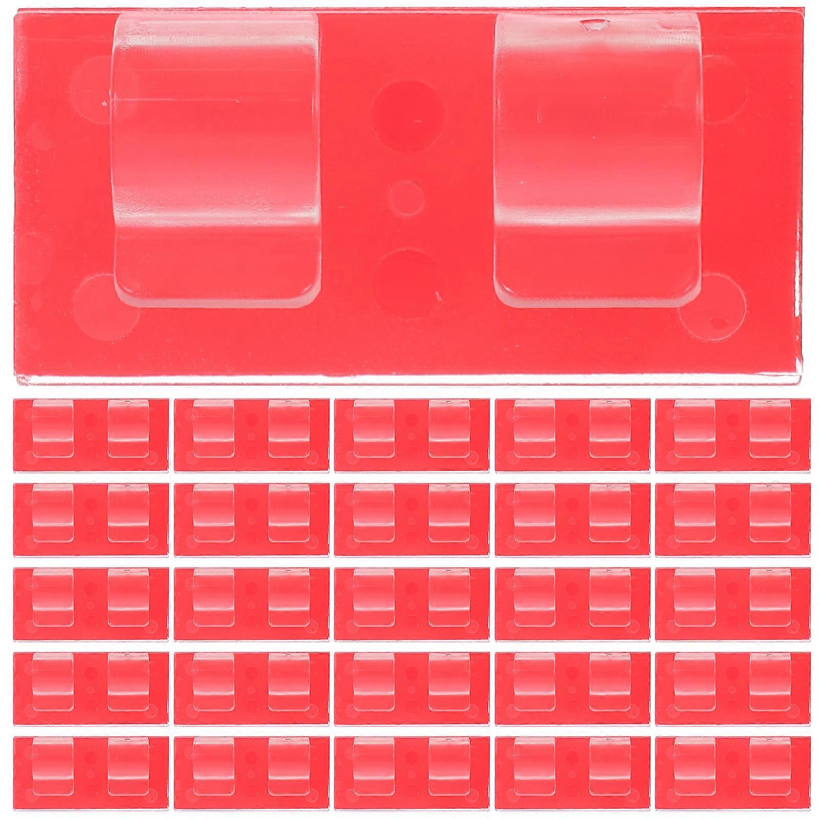Self-Adhesive Cable Clips Wire Tidy For General Users Cables Watermelon Red 25Pcs