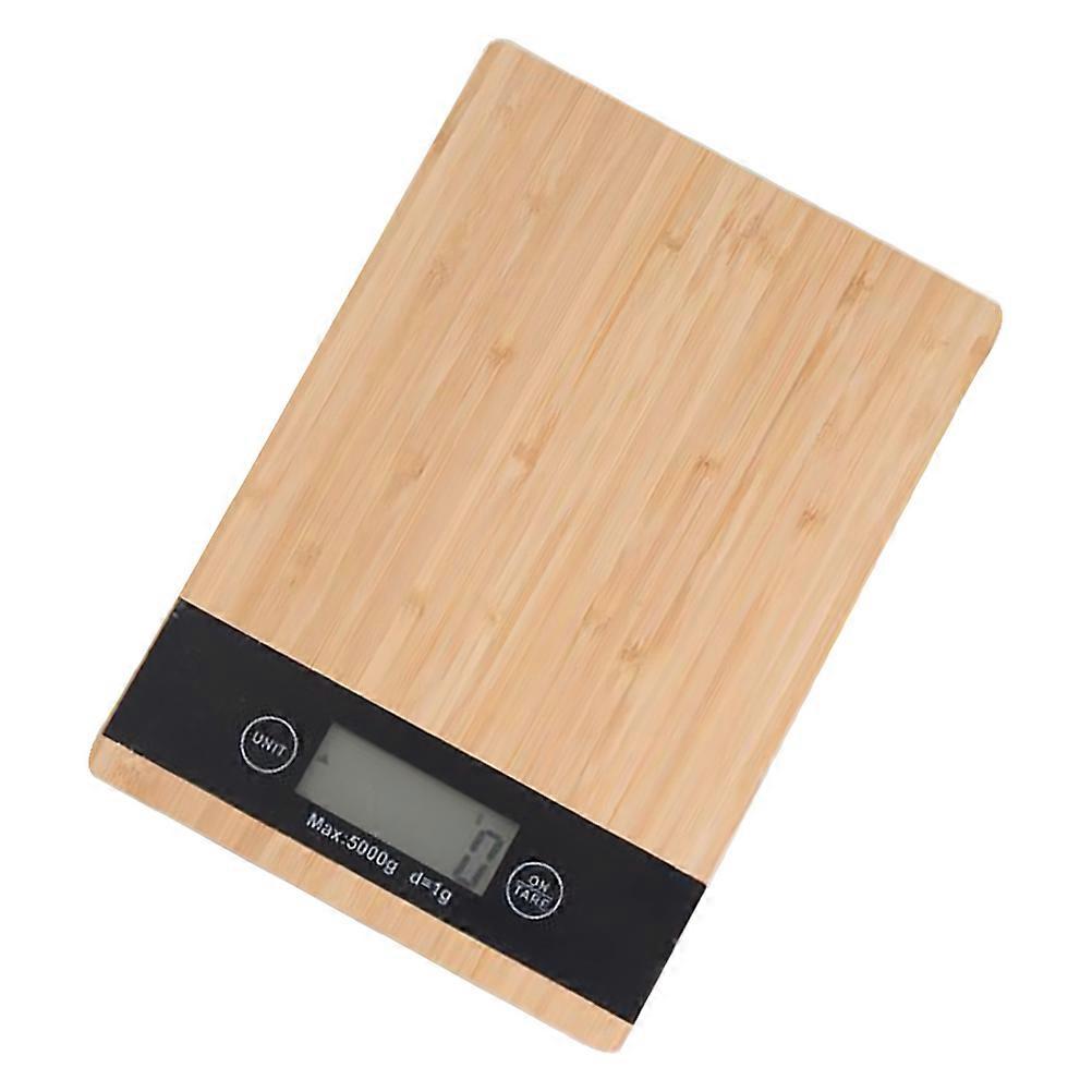 Digital Scale Light Brown Bamboo Surface for Measuring Use with Unit Switching